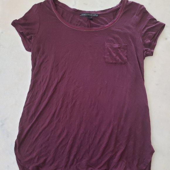 White House Black Market Burgundy Shirt - Picture 1 of 3